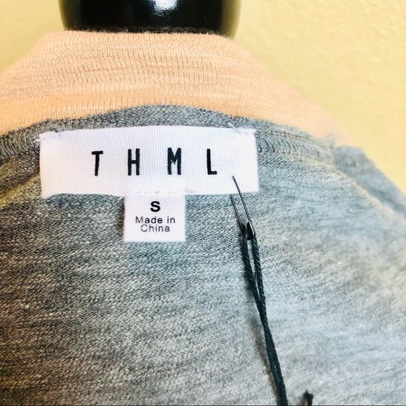 Sweater THML Grey Raglan Top NWT - Picture 8 of 9